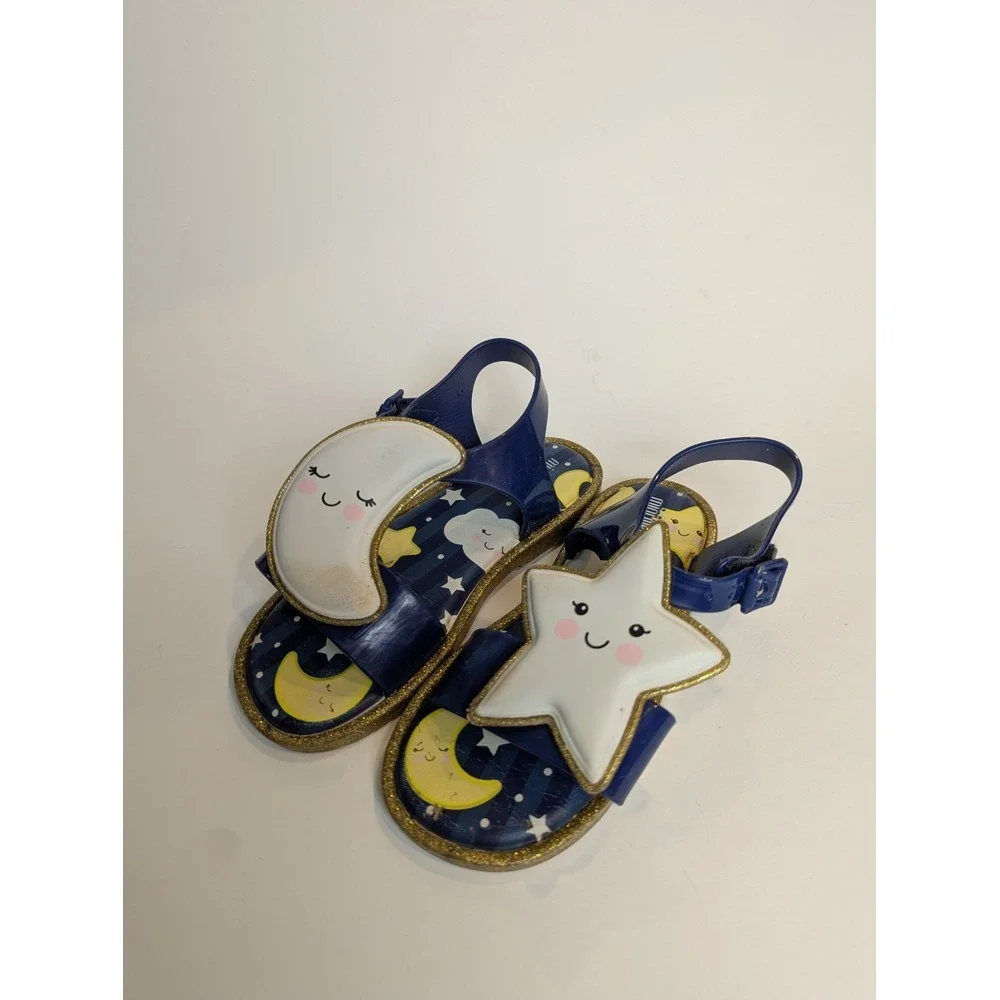 Mini Melissa Toddler Girl‎ Jelly Sandals Size 11 Star & Moon Sweet Dreams Navy